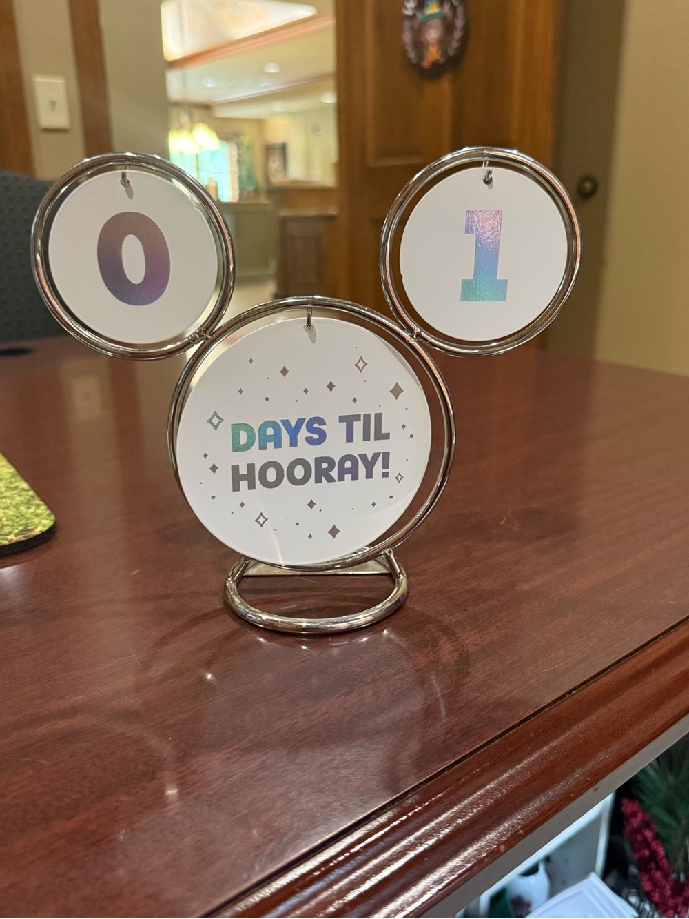 Countdown Display Sign / Monthly Calendar - Silver Metallic